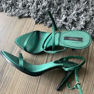 Zara green heeled sandals